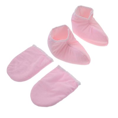 WOONEKY 2pairs Insulated Paraffin Mitts for Hand Cloth Gloves Moisturizing Liner for Nighttime Dry Skin Treatment