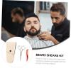 WOONEKY Beard Eyebrow Scissors Stainless Steel Scissors Hair Comb for Men Grooming Kit Bag view 2