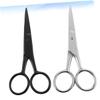 WOONEKY 2pcs Beard Scissors Professional Hair Trimmer Scissors Multifunctional Body Hair Clippers for Men Random Color view 4