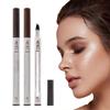 2024 Upgraded 3D Microblading Pencil, Natural Eyebrow Eyebrow Pencil, 4 Head Eyebrow Pencil, 2pcs 3D Magic Microblading Eyebrow Pencil, Dark brown waterproof long-lasting makeup (grey) view 1