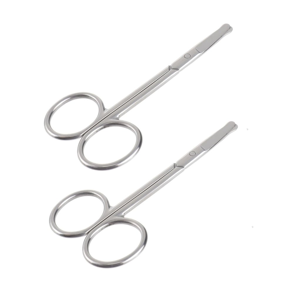WOONEKY 2pcs Professional Eyebrow Shaper Scissors Precision Nose Hair Trimmer Women Men Beauty Care Tools