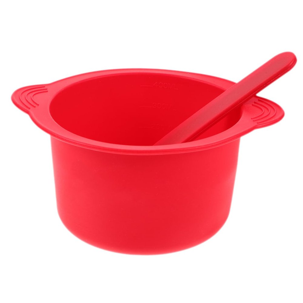 NULYLU 2sets High-temperature Resistant Silicone Bowls for Wax Warmer Replacement Wax Warmer Bowl with Scraper for Hair Removal and Mask Mixing