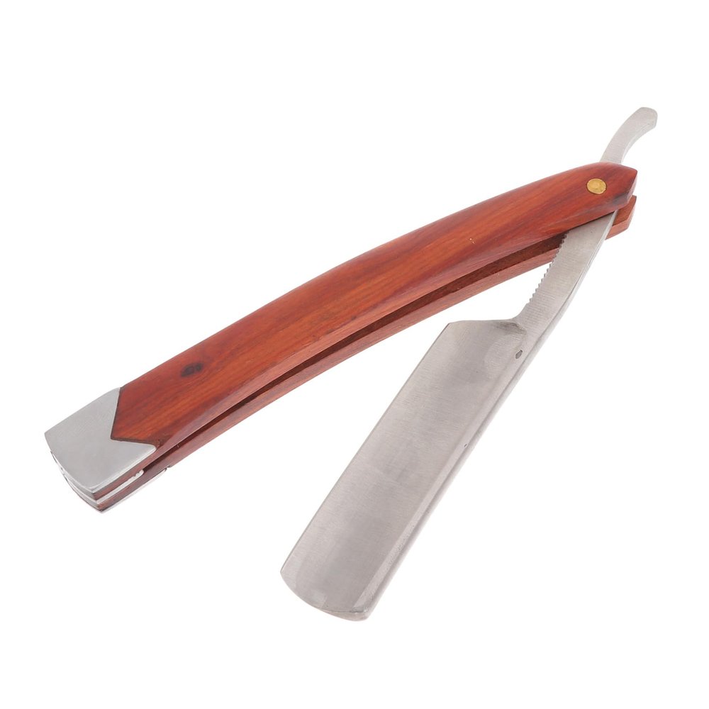 HAPINARY Wood Handle Straight Razor for Men Manual Beard Shaving Tool Lightweight Design for Barber Shops Home Use Material Random Style