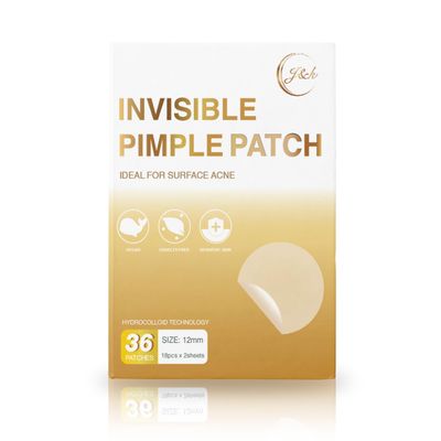 J&K Pimple Patches 12mm - Invisible Hydrocolloid Acne Patch, Pimple Patch, 36 Count - Clinically Proved Pimple Patch Solution, Zit Patch, Acne Patch For Face, Zit Patches For Acne