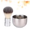 Healeved 2pcs Men's Double Sided Beard Brush Cleaning Kit Grooming Supplies for Men Stainless Steel Bowl Professional Beard Cleaning Brush Set view 4