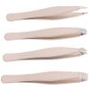 ASAKKURA 4pcs Mini Stainless Steel Eyebrow Tweezers Set Beauty Tool for Eyebrow Hair Removal Lightweight and Portable Unisex Grooming Essentials view 1