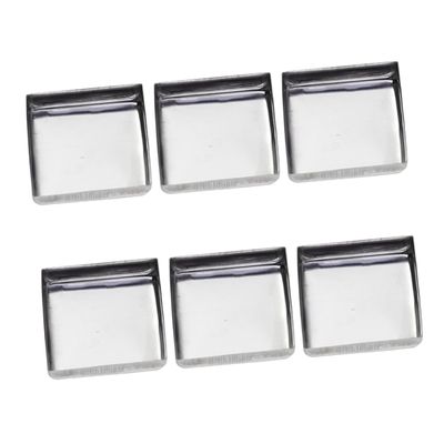 SKISUNO 60pcs Empty Square Stainless Steel Pans for Diy Eyeshadow Blusher and Powder Durable Makeup Tins for Pressed Powders for Crafting and Cosmetic Projects