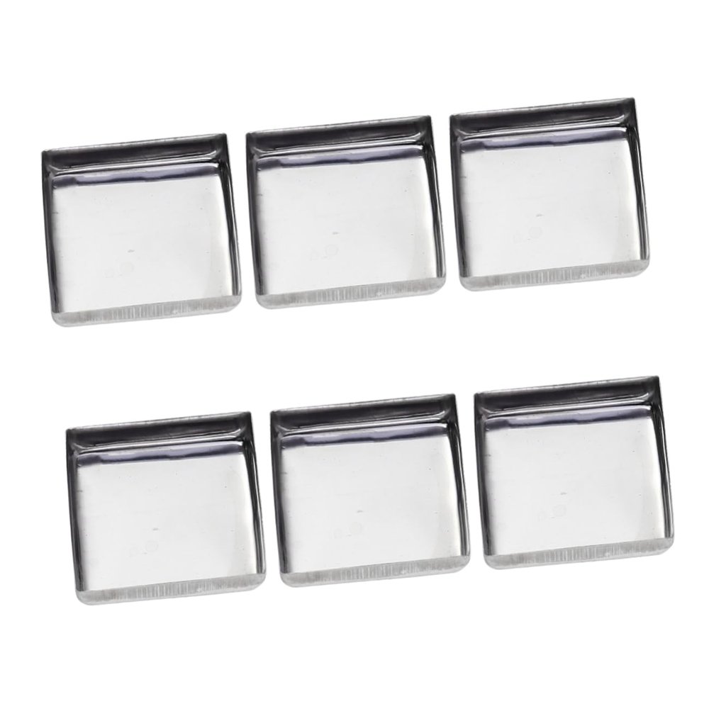 SKISUNO 60pcs Empty Square Stainless Steel Pans for Diy Eyeshadow Blusher and Powder Durable Makeup Tins for Pressed Powders for Crafting and Cosmetic Projects