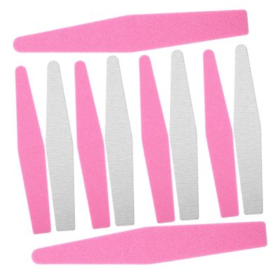 BIUDECO 10pcs Nail Files Dual-sided Nail Buffer Strips for Polishing and Shaping Durable Sponge Manicure and Home Use Pink Color