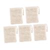 BELLIFFY 5pcs Plant Jute Mesh Soap Bag Shower Soap Saver Pouch Drawstring Light Yellow Soft Exfoliating Material Easy to Use view 1