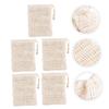 BELLIFFY 5pcs Plant Jute Mesh Soap Bag Shower Soap Saver Pouch Drawstring Light Yellow Soft Exfoliating Material Easy to Use view 4