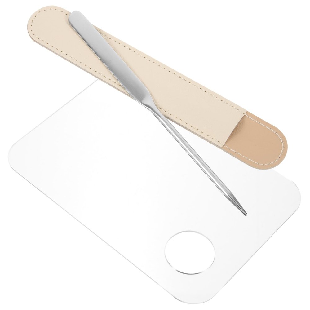 AUTSUPPL 1set Professional Stainless Steel Makeup Spatula for Mixing Foundation Creams Nail Art Dual-ended Cosmetic Stirring Rod Easy to Clean for Beauty Applications