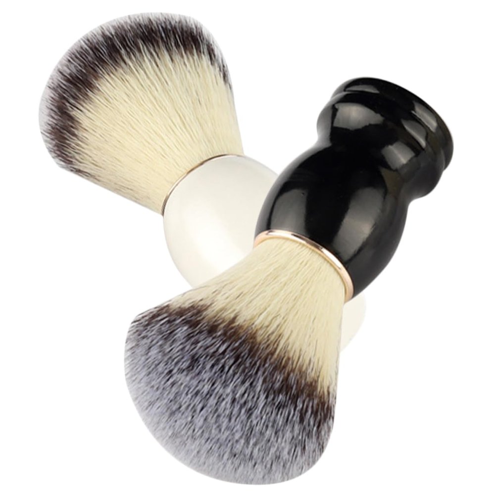 HONMEET 2pcs Ergonomic Shaving Brush Tool Comfortable Bristles for Men for Home Barber Shop Use Effortless Beard