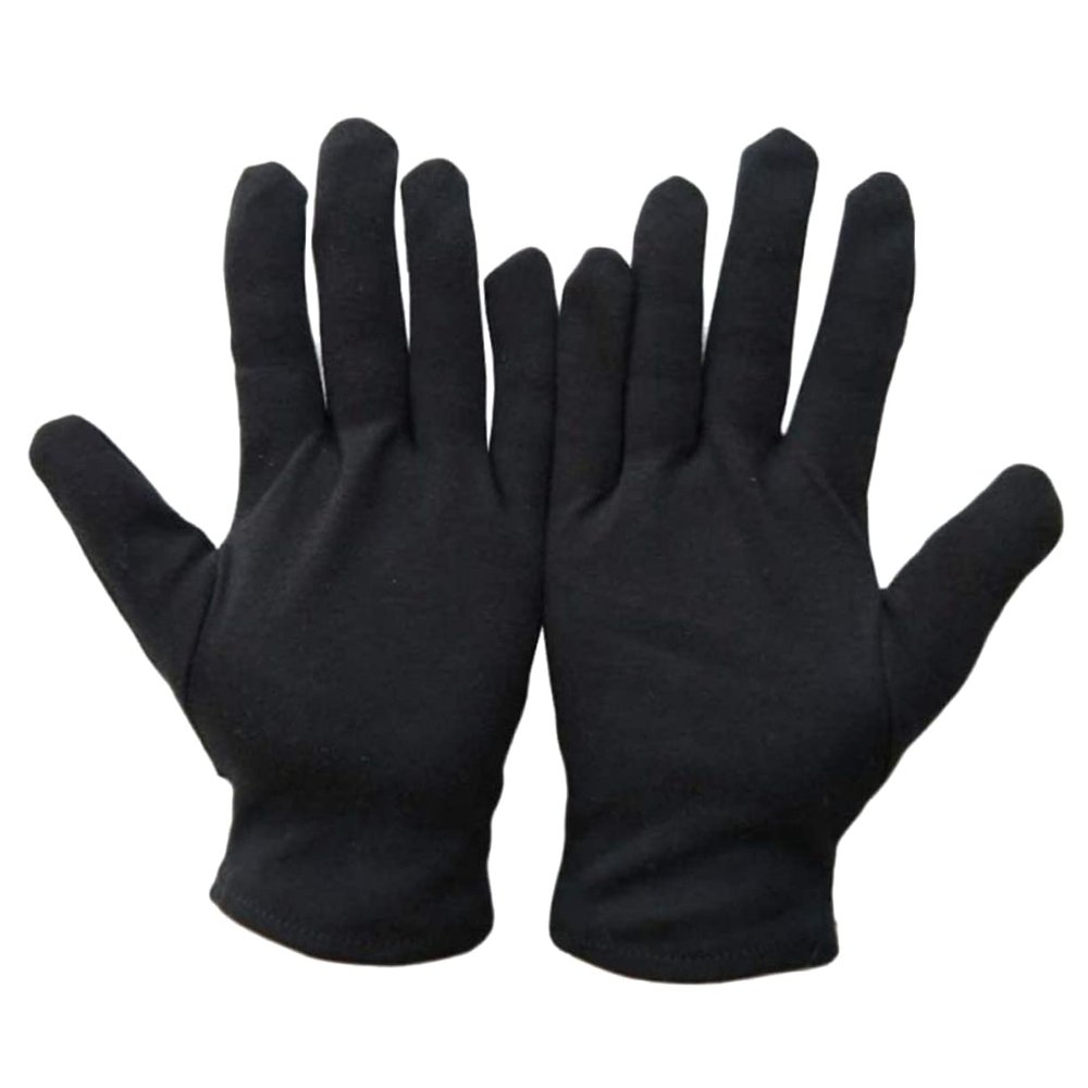 CANIGHT 12pairs Moisturizing Cotton Gloves for Protection Touching Gloves Durable and Comfortable for Gardening Cleaning and Jewelry Handling s Black