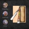Naked Armor Griflet Straight Razor - Shave Ready Japanese Stainless Steel Straight Razors for Men with Sandalwood Scale, Case Included, Close Shave view 4