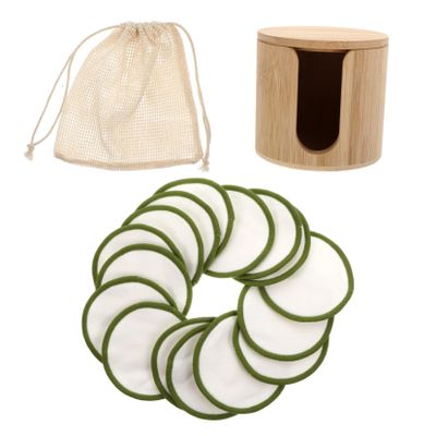ASAKKURA 18pcs Reusable Makeup Remover Pads Set Washable Bamboo Fiber Cleansing Discs for Face and Eye Makeup Removal Beauty Supplies for Sensitive Skin