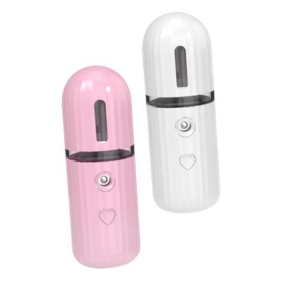 Mikinona 2pcs Portable Hydrating Mist Sprayer Lightweight Facial Mister for Home Travel and Office USB Rechargeable Capacity Easy to Clean Friends and Family