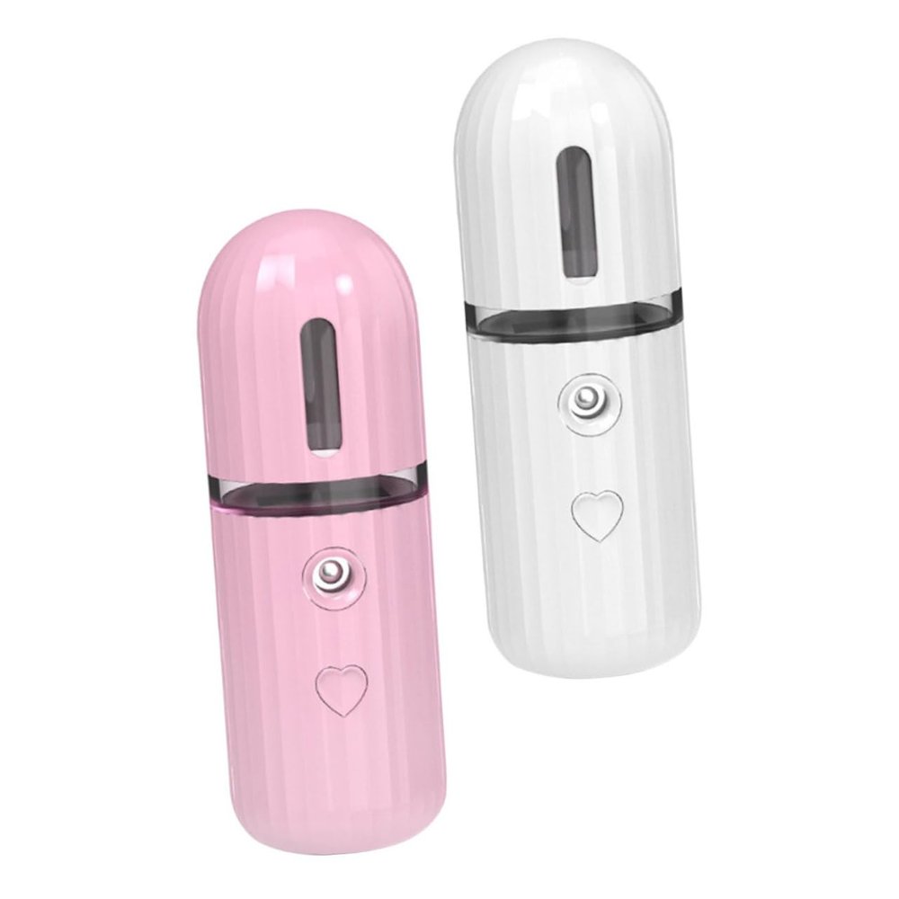 Mikinona 2pcs Portable Hydrating Mist Sprayer Lightweight Facial Mister for Home Travel and Office USB Rechargeable Capacity Easy to Clean Friends and Family