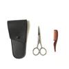 Healeved 2 Sets Professional Beard Scissors Eyebrow Trimmer Cutting Kit Stainless Steel Shear Haircut Tools Portable for Men view 4