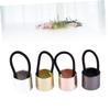 VINTORKY Fashion Metal Cylinder Hair Ring 3pcs Hair Bands Ponytail Holders Silver for Women Girls view 4
