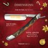 Naked Armor Meliant Straight Razor - Shave Ready Japanese Stainless Steel Straight Razors for Men with Olive Wood Scale, Case Included, Close Shave view 2