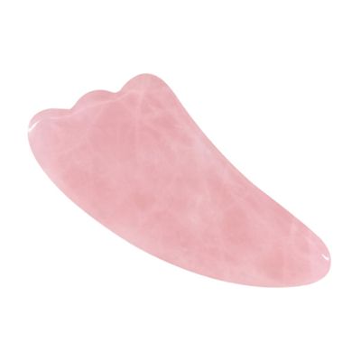 COLLBATH Natural Jade Scraping Massage Tool 2-Piece Set for Eye and Pink Powder Crystal Gua Sha Scraper for Facial Massage