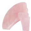 COLLBATH Natural Jade Scraping Massage Tool 2-Piece Set for Eye and Pink Powder Crystal Gua Sha Scraper for Facial Massage view 2