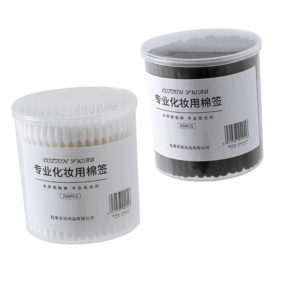 LALADEFIEE 400pcs Reusable Double-head Cotton Swabs for Makeup Absorbent Cotton Stick Swabs for Home Travel