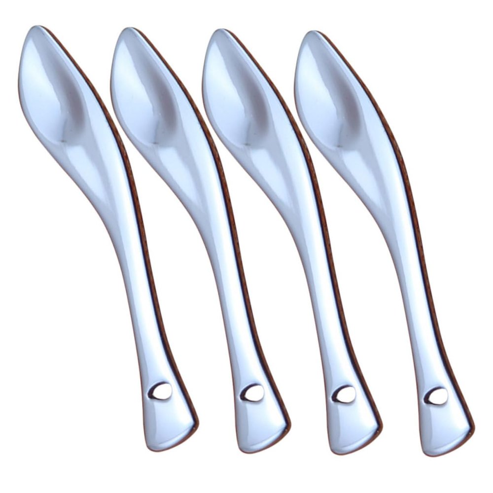 WOONEKY 4pcs Facial Moisturizer Spoons Metal Eye Cream Scoop Tool for Skin Care