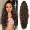 Isaic 30 Inch Claw Clip Ponytail Extension for Women, Long Wavy Pony Tails Hair Extensions Fluffy Natural Synthetic Hairpiece Clip on Ponytails for Daily Use(Chocolate Brown with Caramel Blonde) view 1