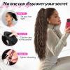 Isaic 30 Inch Claw Clip Ponytail Extension for Women, Long Wavy Pony Tails Hair Extensions Fluffy Natural Synthetic Hairpiece Clip on Ponytails for Daily Use(Chocolate Brown with Caramel Blonde) view 3
