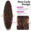Isaic 30 Inch Claw Clip Ponytail Extension for Women, Long Wavy Pony Tails Hair Extensions Fluffy Natural Synthetic Hairpiece Clip on Ponytails for Daily Use(Chocolate Brown with Caramel Blonde) view 4
