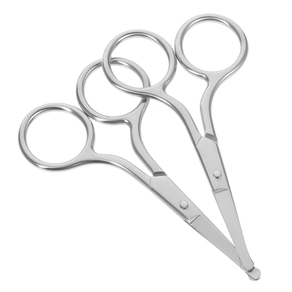 AUTSUPPL 2pcs Eyebrow Trimming Scissors for Women Facial Hair Remover Nose Hair Scissors