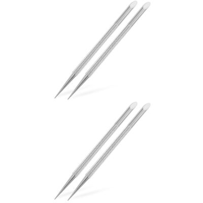 Outanaya 4pcs Stainless Steel Cuticle Pusher Tool for Nail Care Hand Foot Nail Art Tools