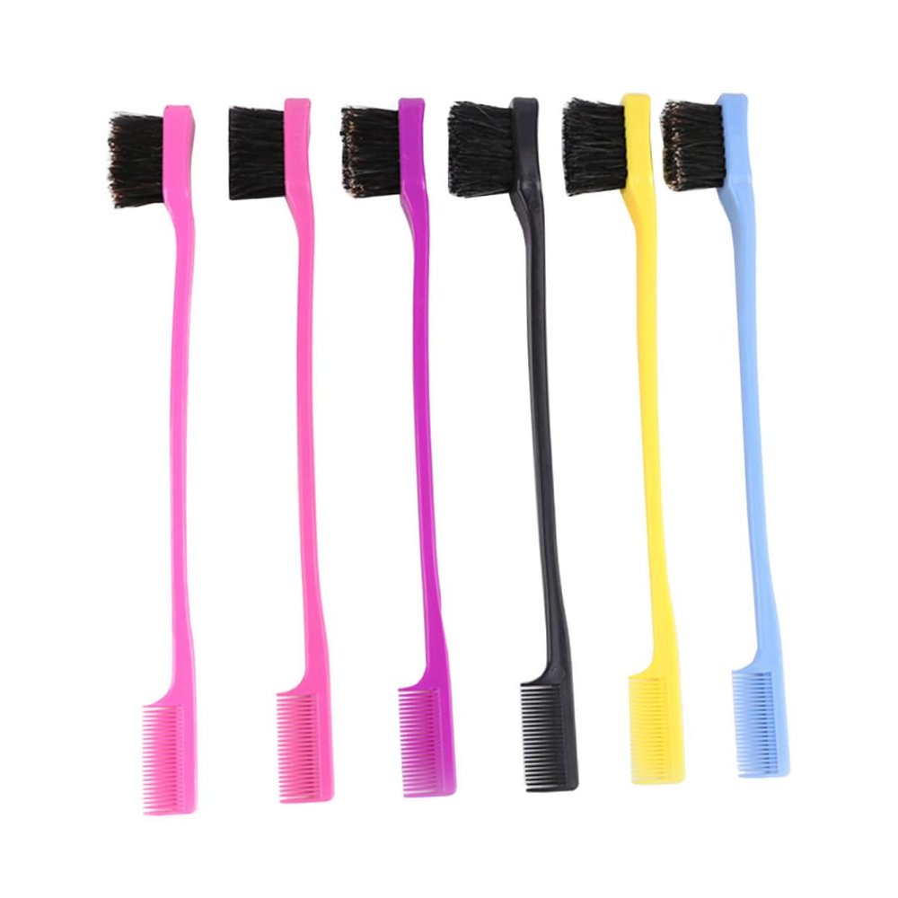 FRCOLOR Sided Eyebrow Brush Comb Professional Grooming Tool for Ladies Girls Random Color