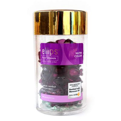 Ellips Hair Beauty Oil with Moroccan Oil, Jar Type(50 Capsules), Nutri Color (Pack of 1)