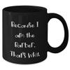 AddictiveDesignsCo Barber's Proud Because I Am The Barber. That's Why. Black Coffee Mug Gifts for Men from Friends view 2