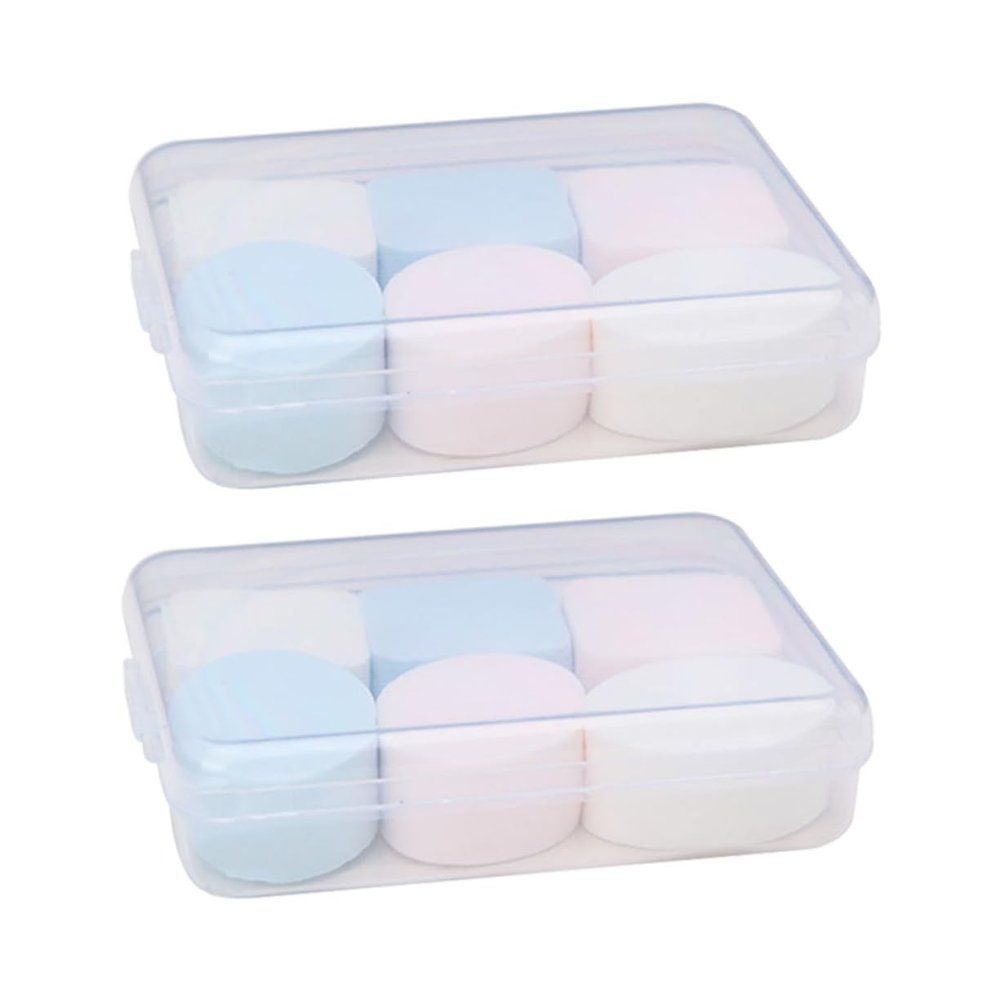FRCOLOR 12pcs Makeup Blending Powder Puff Set for Foundation Dual-use Sponges Soft Gentle Skin for Professional Daily Use Boxed Packaging