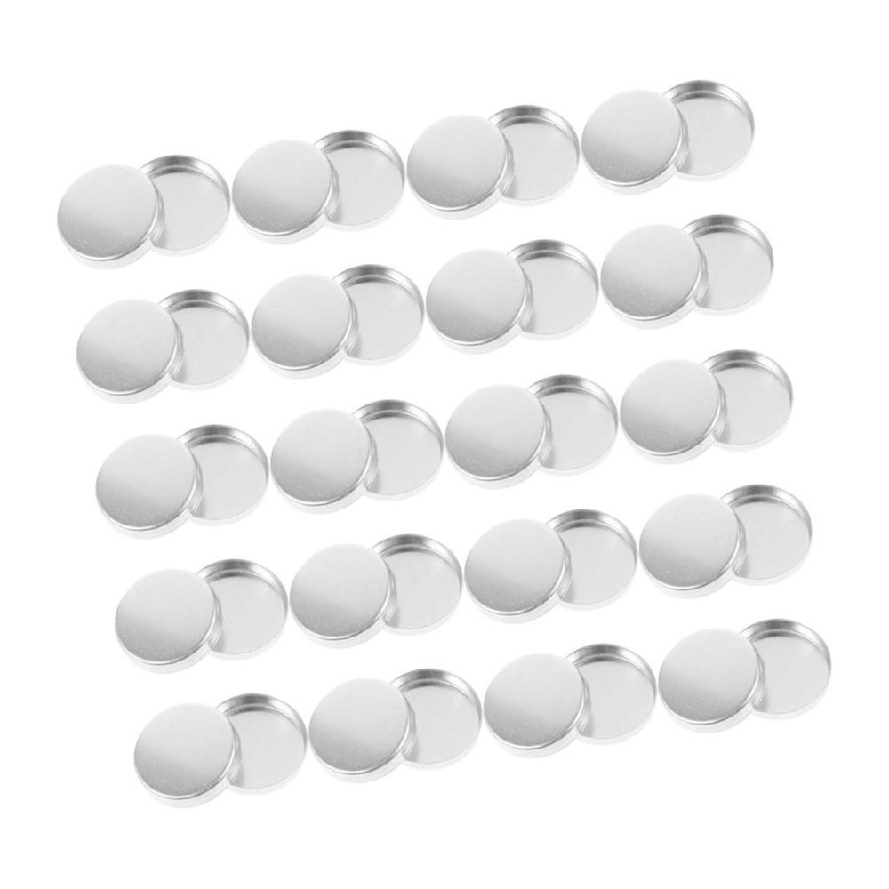 BIUDECO 30pcs Round Eyeshadow Pans Diy Makeup Palette Aluminum Eyeshadow Containers