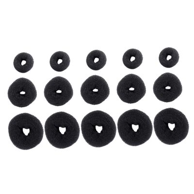BIUDECO 15pcs Hair Donut Bun Maker Set Hair Styling Tool for Elegant Buns Includes Small Medium and Large Rings for Weddings Proms and Everyday Use