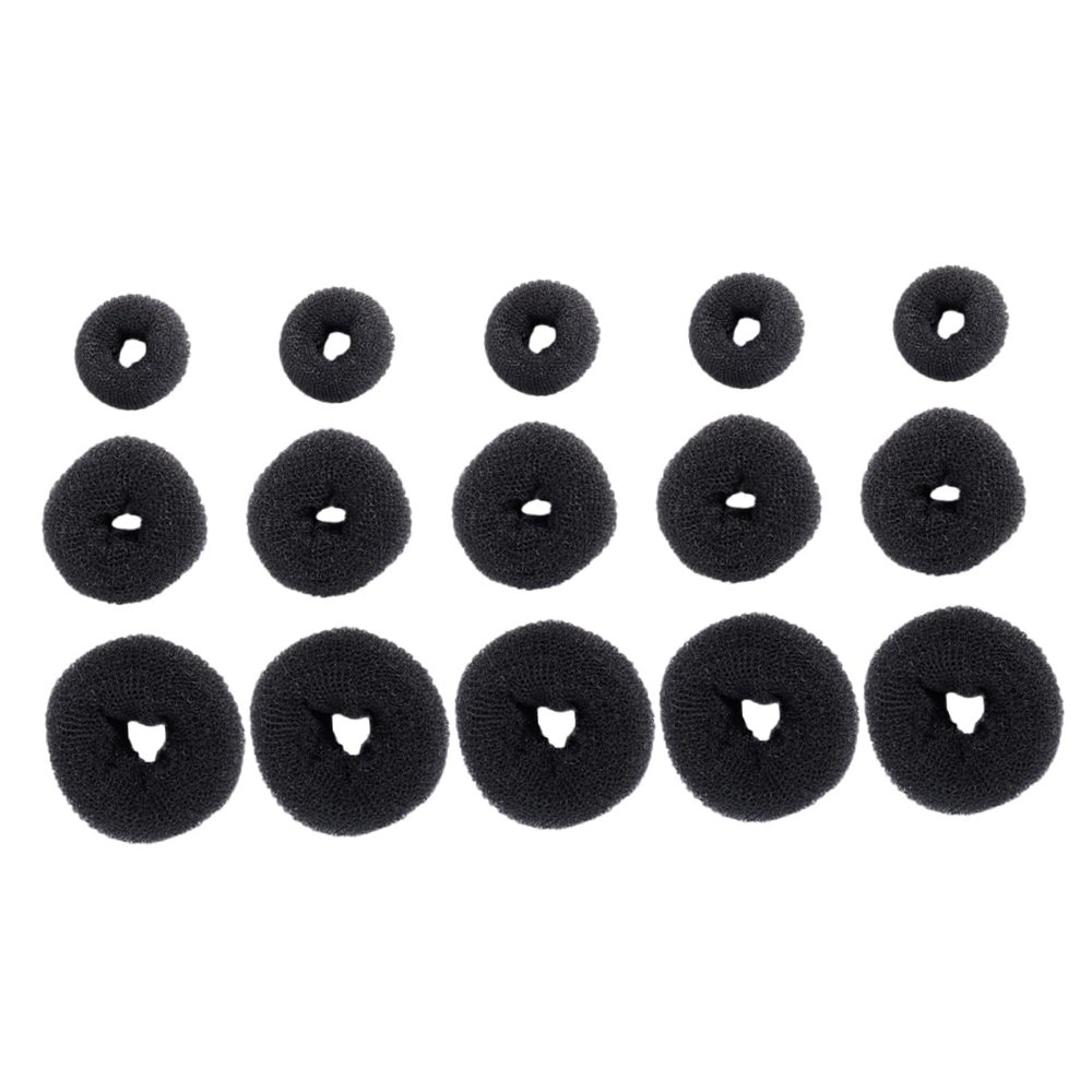 BIUDECO 15pcs Hair Donut Bun Maker Set Hair Styling Tool for Elegant Buns Includes Small Medium and Large Rings for Weddings Proms and Everyday Use