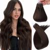 MioYio Microlink Hair Extensions Human Hair 2 Medium Brown 30g/43s/Pack 14inch Microbead Micro Loop Hair Extensions Real Human Soft and Glossy Longer Life view 1