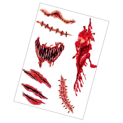 Halloween Tattooed Stickers Realistic Scary Mouth Sticker Halloween Stickers Makeup Stickers For Halloween Cosplay