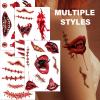 Halloween Tattooed Stickers Realistic Scary Mouth Sticker Halloween Stickers Makeup Stickers For Halloween Cosplay view 2