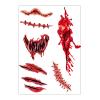 Halloween Tattooed Stickers Realistic Scary Mouth Sticker Halloween Stickers Makeup Stickers For Halloween Cosplay view 3