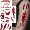 Halloween Tattooed Stickers Realistic Scary Mouth Sticker Halloween Stickers Makeup Stickers For Halloween Cosplay view 4