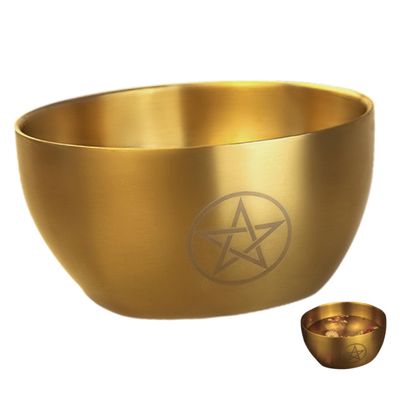 HOLIDYOYO Shaving Bowl for Men Elegant Stainless Steel Shaving Mug Multi-functional Ritual Candle Holder for Home Use