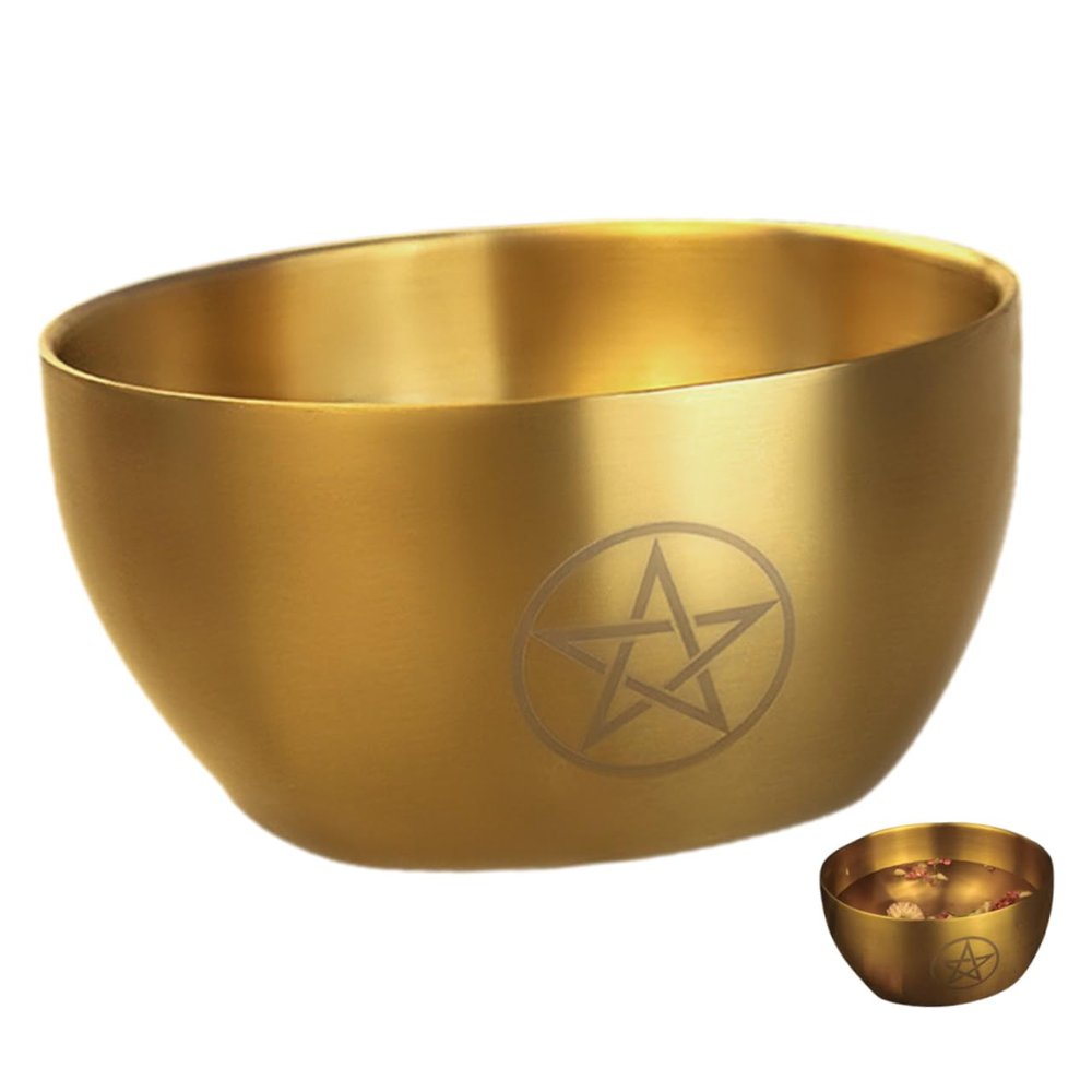 HOLIDYOYO Shaving Bowl for Men Elegant Stainless Steel Shaving Mug Multi-functional Ritual Candle Holder for Home Use