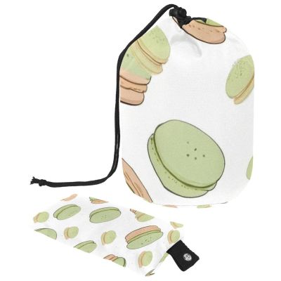 2PCS Dessert Art-657 Travel Cosmetic Bag Makeup Organizer Bag Bathroom Cases Toiletry Bag with Drawstring (Cylindrical bag and small bag)