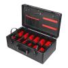 DYRABREST Professional Barber Tool Organizer Case, Portable Aluminum Alloy Makeup and Hairdressing Case with 2-Tier Storage, Lockable Travel Barber Case for Scissors, Clippers, and Makeup Supplies view 1